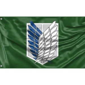 Attack on Titan Vermessung Corps Flagge | einzigartiges Design, 3x5 Fuß/90x150 cm, EU Made - Bild 1 von 5
