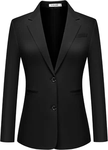 Women'S Casual Blazer 2 Buttons Notch Lapel Open Front Long Sleeve Blazers Busin - Picture 1 of 8