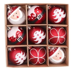 9 Pcs Christmas Ball Ornaments Hanging Tree Pendant Santa Claus Ornaments - Picture 1 of 12