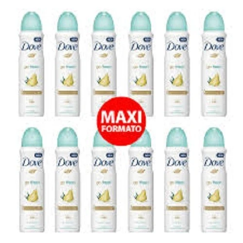 12pz Deodorante Dove Go Fresh Pera e Aloe Vera maxi formato spray 250ml - Immagine 1 di 1