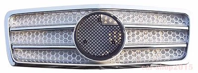 Front Grille for Mercedes Benz W210 1995-1999 Pre-Facelift Chrome&Silver A Style - Imagem 1 de 3