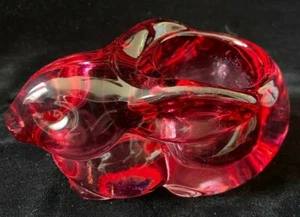 Indiana Glass Cranberry Bunny Rabbit Votive Holder Easter Decor 5" - Picture 1 of 5