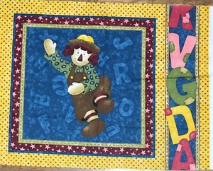 ADORABLE ABC PALS RAGGEDY ANDY COTTON FABRIC FQ PANEL - Picture 1 of 3