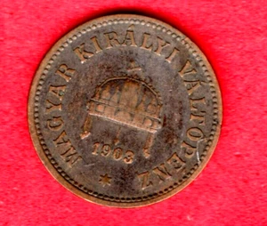 (pgasteelers1) Hungary 1903 KB 2 Filler KM#481  Bz. scarce date - Picture 1 of 2