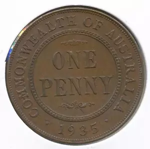 Australia 1935 One Penny 1d George V - good Extra Fine - Picture 1 of 4