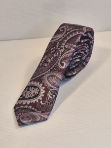 Jonathan Adams Purple Paisley Microfibre Necktie Business Formal Tie - Picture 1 of 6