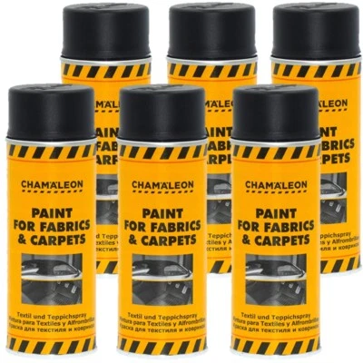 Teppich Farbspray Cabrio Farbe Schwarz 6 x 400ml Fußmatten Spray Chamäleon - Bild 1 von 4