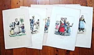 7 lithographies "Costumes de Nice" 1835- par Desmaisons- 42X28,5 cm - Bild 1 von 11