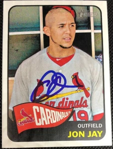 Jon Jay Cardinals 2014 Topps Heritage Signed Autographed Card #21 ~ COA - Picture 1 of 4