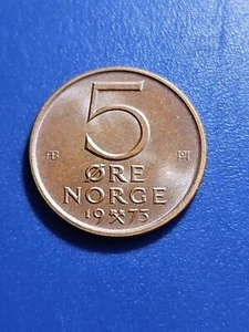 5 Øre 1973 Norwegen kleine Münze (KM.#415) - Bild 1 von 2