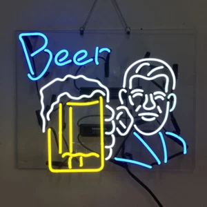 Letrero de neón Cheers Beer acrílico 20"x16" vidrio bar pub pared decoración obras de arte - Imagen 1 de 3