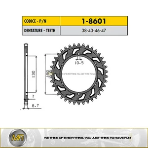 PER YAMAHA FZR 1000 1987 1988 CORONA IN ACCIAIO SUNSTAR PASSO 532 CON 47 DENTI - Imagen 1 de 1