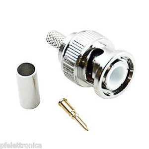 SPINA BNC A CRIMPARE PER CAVO RG59 MINI D1- 2,4mm, D2- 4,3mm - Imagen 1 de 1