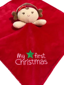 Little Me Girls My First Christmas Lovey Security Blanket Red - Picture 1 of 4