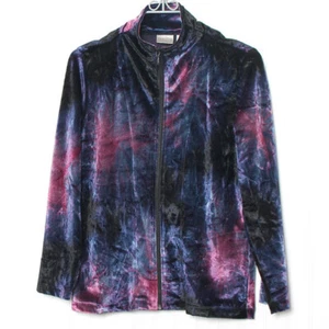Giacca cardigan Chico's 0 velluto velluto zip intera maniche lunghe tasche poli piccolo - Foto 1 di 8