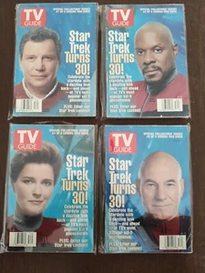 Set di 4 Guide TV Capitani Star Trek 30° Anniversario 1996 Vintage SPEDIZIONE GRATUITA - Foto 1 di 13