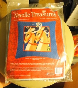 Nadelspitzen-Set, Nadelschätze, Urlaub Rentier Kissen, #06935, 14 x 14 - Bild 1 von 2