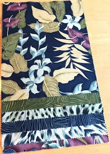 Salesman Sample coordinating Fabric Material Leaves Nature Blue Green Purple - Picture 1 of 1