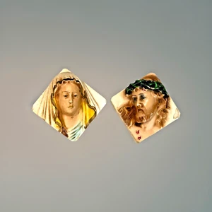 Juego de 2 placas de pared vintage de tiza de Jesús y María para cristianos católicos - Imagen 1 de 8