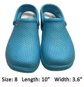 Medical Nursing Womens Ultralite Clogs w/ Heel Strap Non-Slip Shoes Turquoise 8 - Picture 1 of 3