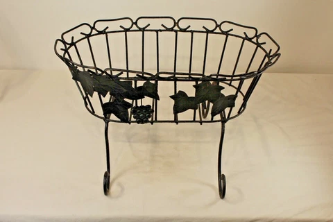 Vintage Plant Stand Table Top Metal Plant Holder Garden Flowers Planter Cover