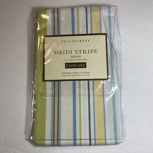 Pottery Barn Heidi Streifen Standard Schein 26" x 60" pflegeleicht grün, blau, weiß - Bild 1 von 6