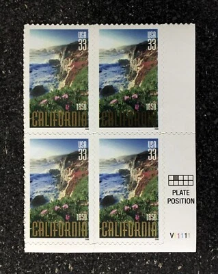 2000USA #3438 33c California Statehood - Plate Block of 4  Mint  (#V11111) - Image 1 of 3