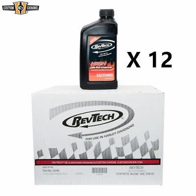 Motor de aceite de motor SAE 25W60 de 12 cuartos de galón para Harley V Twin Engine RevTech Foto 1 de 4
