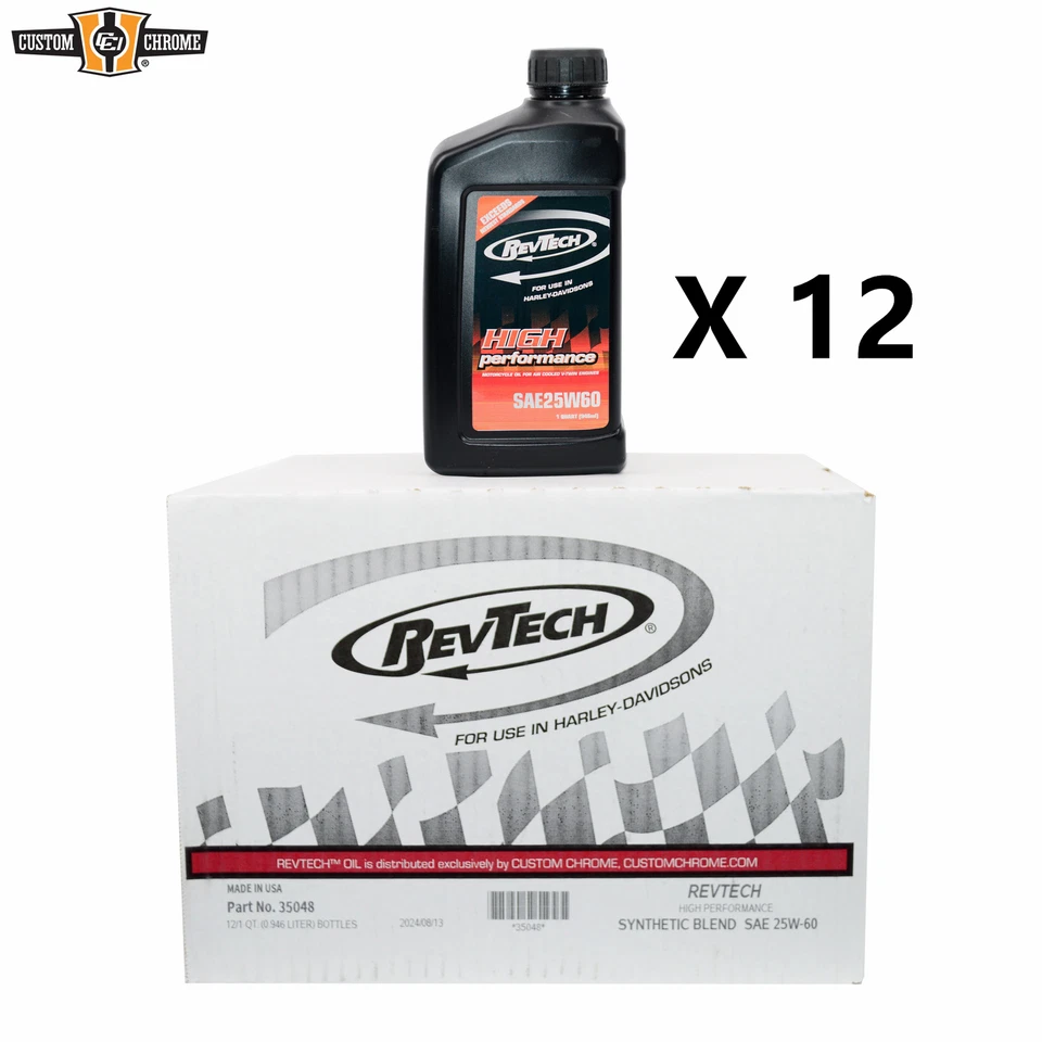 Motor de aceite de motor de 12 cuartos SAE 25W60 compatible con Harley V Twin Engine RevTech Foto 1 de 4