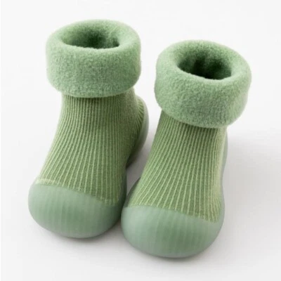 Newborn Baby Toddler Non-slip House Slippers Girls Boys Kids Cotton Socks Shoes - Image 1 of 4