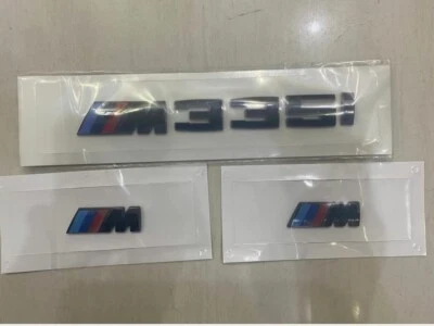 NEGRO BRILLANTE para M335i + INSIGNIA GUARDABARROS X2 LETRAS TRASERAS PERSONALIZADAS 1 SERIE 3M Foto 1 de 3