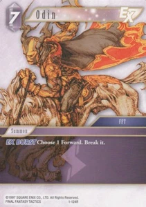FINAL FANTASY TCG 1 X ODIN EX 1-124R - RARO NO LÁMINA - RELÁMPAGO - Imagen 1 de 1