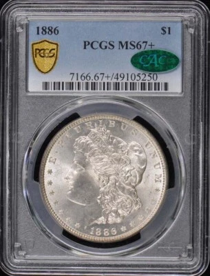 1886 $1 Morgan Dollar PCGS MS67+ (CAC) - Image 1 of 3