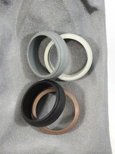 Lot of 4 Silicone Wedding Ring unisex Gym Rubber Band Flexible Lifestyle Sz 13 - Picture 1 of 12