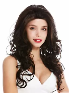 Wig Ladies Lace Front Long Voluminous Curls Curly Braun Copper Highlights - Picture 1 of 7