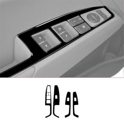 Cubierta de control de ventana de puerta negra piano 4 piezas para Hyundai Elantra 2016-2018 Foto 1 de 4