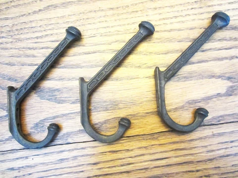 3 Ornate Double Cast Iron Hall Tree Coat Hat Rack Hooks Victorian Wall Mirror Cover
