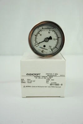 Ashcroft 63-1008-SL-02B-160# Industrial Duralife Gauge, 0-160 PSI Pressure Range - Image 1 of 4