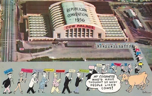 COW PALACE SAN FRANCISCO CA 1956 CONVENCIÓN REPUBLICANA POSTAL DE COLECCIÓN 82423 S - Imagen 1 de 2