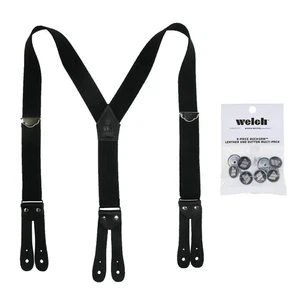 Welch Herren elastischer doppelseitiger Hosenträger mit Knöpfen und Junggesellenknöpfen - Bild 1 von 17