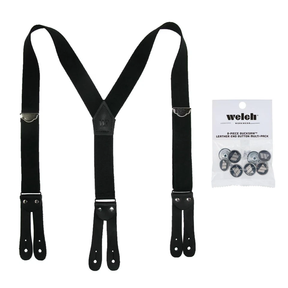 Welch Hombre Elástico Botón Extremo Doble Cara Tirantes con Botones Soltero Foto 1 de 1