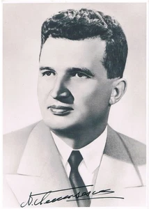 Nicolae Ceaușescu 1918-1989 Rumania autógrafo genuino firmado 5,5"x8" foto - Imagen 1 de 1