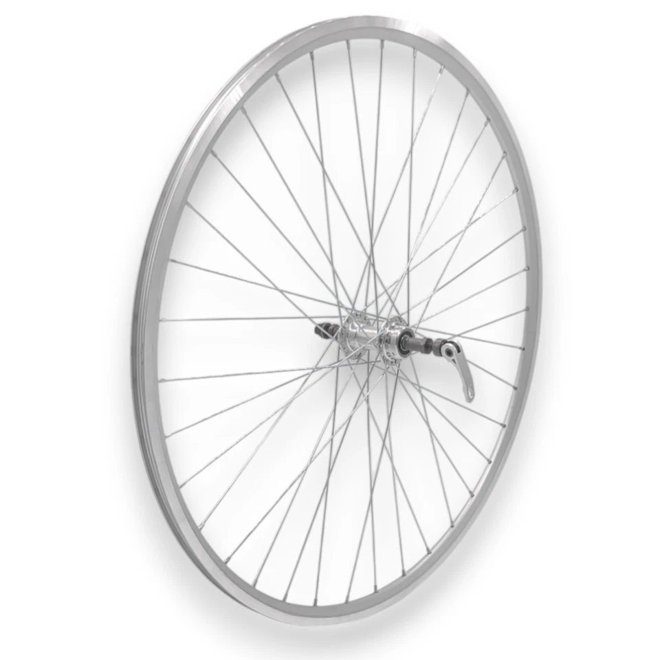 Rennrad Laufrad Hinterrad 28 Zoll Silbernes Aluminium 7-fach für Schraubkranz - Bild 1 von 4