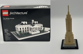 LEGO Architecture The White House & Empire state building 21006 21002 COMPLETE