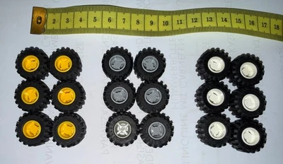 18 x Lego Technic - Classic Räder gleiche Größe wie 6015 Felge weiß gelb grau - Bild 1 von 4