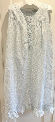 Camisola Laura Ashley 2XL XXL algodão pradaria floral cottagecore sem mangas - Imagem 1 de 4