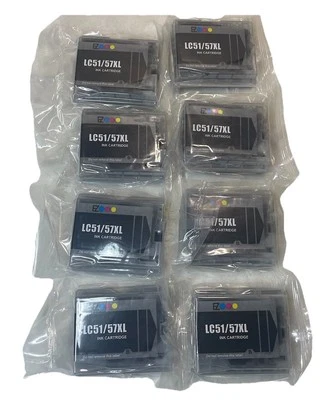 Brother LC51/57 XL Ink Cartridge BLACK INK printer Sealed X8 New/sealed - Image 1 of 2