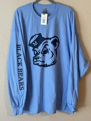 Men’s 3XL NWT Maine Black Bears Gildan Retro Long Sleeve Shirt Blue - Image 1 of 4