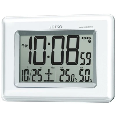 Seiko Clock Wall Clock Table Clock Radio Digital Calendar Temperature Humidity - Image 1 of 4