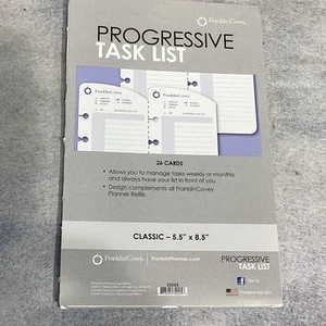 Franklin Covey Progressive Aufgabenlisten 5,5" x 8,5" Classic #32025 Pkt 25 Karten - Bild 1 von 3